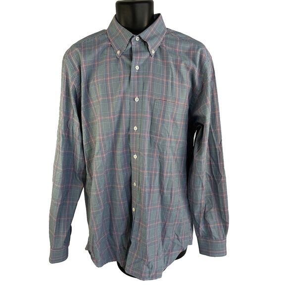 Mens Brooks Brothers Golden Fleece Regent LS Button Down Shirt Large Green Plaid - Picture 5 of 6